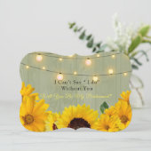 Zonnebloemen Hout Lights Kaart (Staand voorkant)