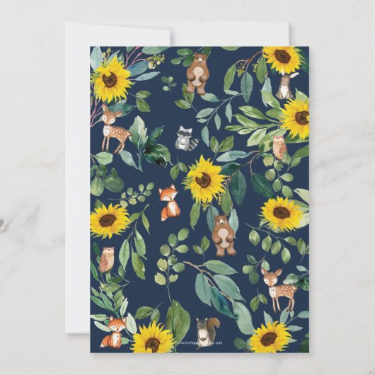 Zonnebloemen Houtdieren Kaart (Achterkant)