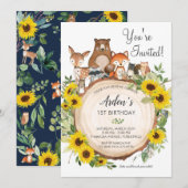 Zonnebloemen Houtdieren Kaart (Voorkant / Achterkant)