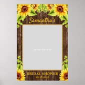 Zonnebloemen houten zomer foto prop booth poster (Voorkant)