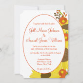 Zonnebloemen huwelijk kaart (Voorkant)