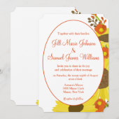 Zonnebloemen huwelijk kaart (Voorkant / Achterkant)