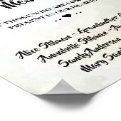 Zonnebloemen Huwelijksbord Ter Nagedachtenis Poster (Hoek)