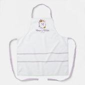 Zonnebloemen Hydrangea Wit Paarse Lila Monogram Schort (Voorkant)