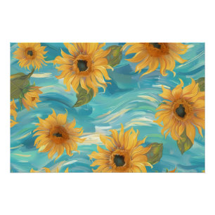 Zonnebloemen in blauw perfect poster