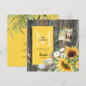 Zonnebloemen in Bloom Rustic Photo Vrijgezellenfee Kaart (Voorkant / Achterkant)