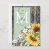 Zonnebloemen in Bloom Rustiek Hout Salie Vrijgezel Kaart (Voorkant)