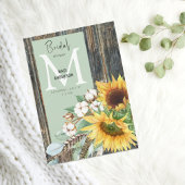 Zonnebloemen in Bloom Rustiek Hout Salie Vrijgezel Kaart