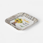 Zonnebloemen in Cowboy Boot Vrijgezellenfeest Papieren Bordje (Gebogen)