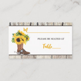 Zonnebloemen in Cowboy Boot Vrijgezellenfeest Plaatskaartje