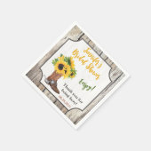 Zonnebloemen in Cowboy Boot Vrijgezellenfeest Servet (Hoek)