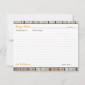 Zonnebloemen in Cowboy Boot Woodgrain Recept Kaart (Achterkant)