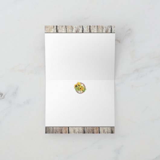 Zonnebloemen in Cowboylaars Bruids douche bedankt (Binnen)