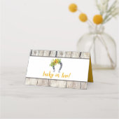 Zonnebloemen in cowboylaars bruids douche plaatskaartje (Achterkant)