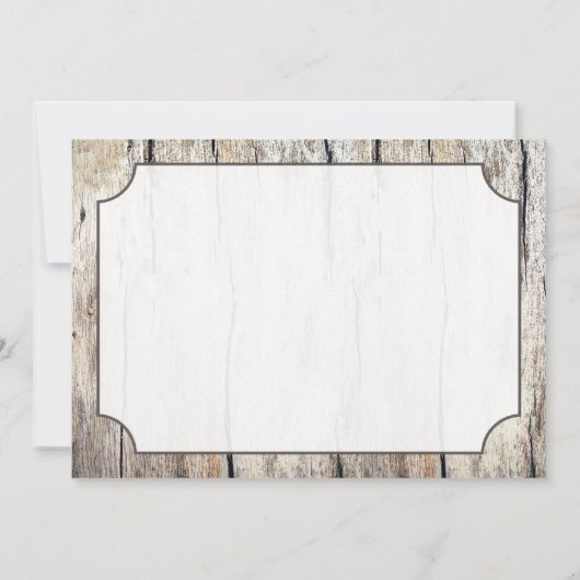 Zonnebloemen in cowboylaars met houtnerfprint brui kaart (Achterkant)