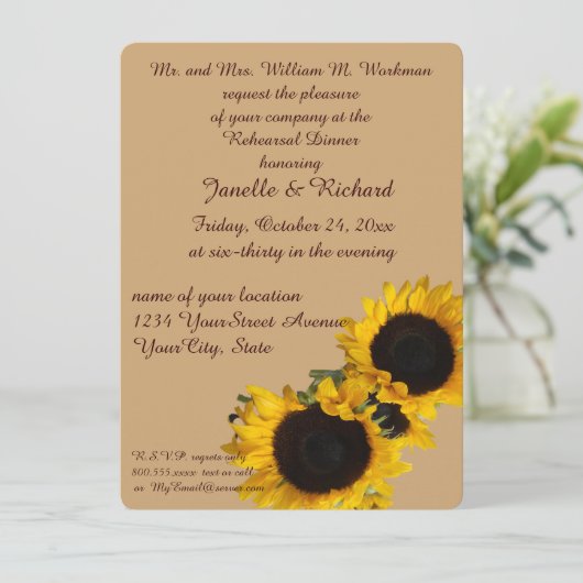 Zonnebloemen in de herfst van Beige Kaart (Staand voorkant)