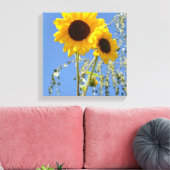 Zonnebloemen in de Sky Canvas Print (Insitu (Woonkamer))
