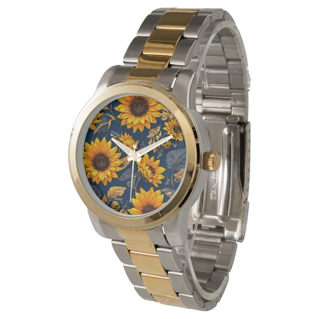 Zonnebloemen in de tijd: een horloge dat gevoelens (Gekanteld)