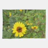 Zonnebloemen in de wind, theedoek (Horizontaal)