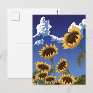 Zonnebloemen in de zomer briefkaart