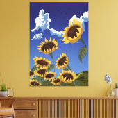 Zonnebloemen in de zomer canvas afdruk (Insitu (Woonkamer))