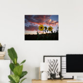 Zonnebloemen in de zon poster (Thuiskantoor)