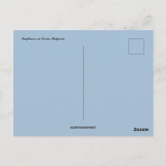 Zonnebloemen in Devin Bulgarije Briefkaart (Achterkant)