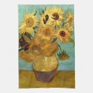 Zonnebloemen in een Fine Art. van de Vaas Van Gogh Theedoek