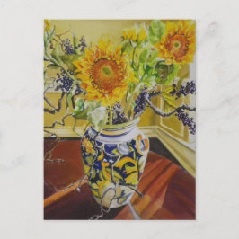 Zonnebloemen in een Italiaanse Vaas Briefkaart