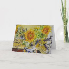 Zonnebloemen in een Italiaanse vaas Kaart