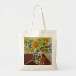 Zonnebloemen in een Italiaanse Vaas Tote Bag