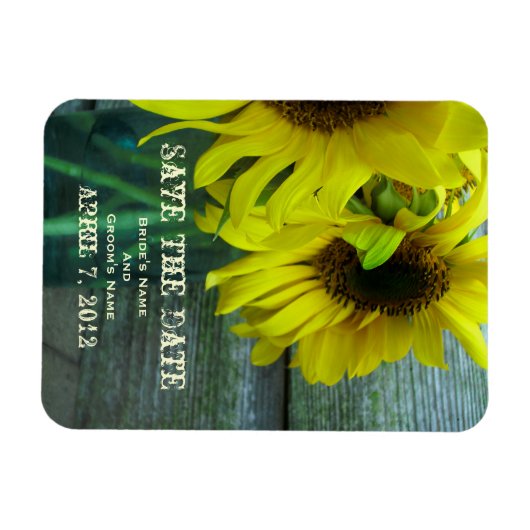 Zonnebloemen in een pot Bruiloft Save The Date Magneet (Horizontaal)