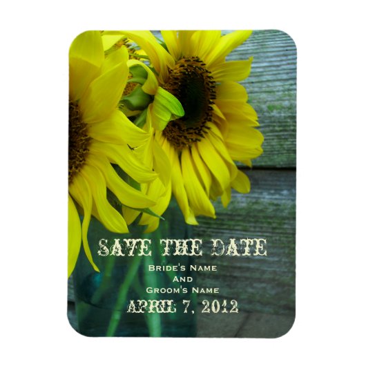 Zonnebloemen in een pot Bruiloft Save The Date Magneet (Verticaal)