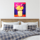 Zonnebloemen in een pot canvas afdruk (Insitu (Slaapkamer))
