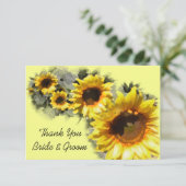 Zonnebloemen in een Ruwweddenschap Kaart (Staand voorkant)