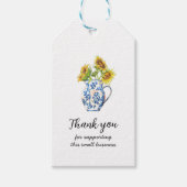 Zonnebloemen in een vaas Dank je labels Cadeaulabel (Voorkant)