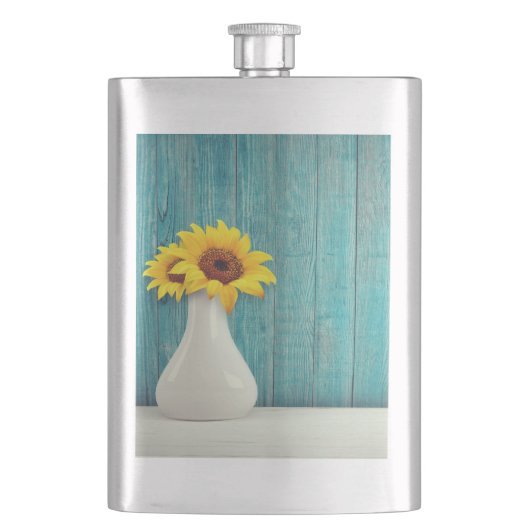Zonnebloemen in een vaas flacon (Voorkant)