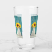Zonnebloemen in een vaas glas (Links)