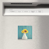 Zonnebloemen in een vaas magneet (Insitu (Vaatwasser))