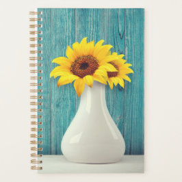 Zonnebloemen in een vaas planner