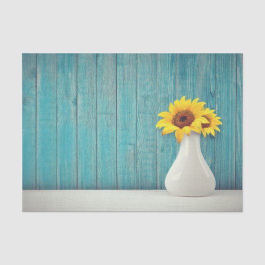 Zonnebloemen in een vaas tissuepapier (Voorkant)