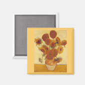 Zonnebloemen in een Vase (F454) Van Gogh Fine Art Magneet (Voorkant / Achterkant)