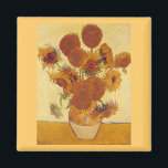 Zonnebloemen in een Vase (F454) Van Gogh Fine Art Magneet<br><div class="desc">Olieverf op doek door de Nederlandse post-impressionistische schilder Vincent van Gogh,  1888.  retro schattig cool kleurrijk mooi artistiek uniek origineel creatief modern mode decor Post Impressionisme bloemenstilleven kunstschilderkunst.</div>