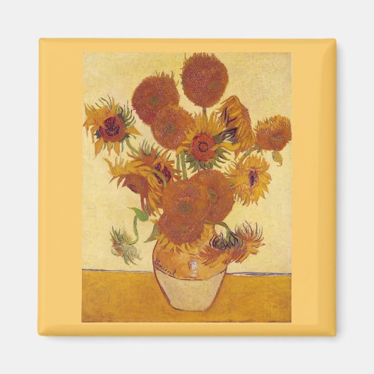 Zonnebloemen in een Vase (F454) Van Gogh Fine Art Magneet (Voorkant)