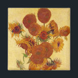 Zonnebloemen in een Vase (F454) Van Gogh Fine Art Magneet<br><div class="desc">Vincent Willem van Gogh (Amsterdam, 30 maart 1853 - aldaar, 29 juli 1890) was een Nederlands kunstschilder. Enkele van zijn schilderijen behoren nu tot 's werelds bekendste, populairste en duurste kunstwerken. Olieverf op doek, 93 x 73 cm. Londen, National Gallery. F 454, JH 1562 Dit wordt vaak Vaas met Vijftien...</div>