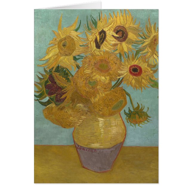 Zonnebloemen in een Vase (F455) Van Gogh Fine Art (Voorkant)