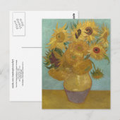 Zonnebloemen in een Vase (F455) Van Gogh Fine Art Briefkaart (Voorkant / Achterkant)