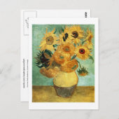Zonnebloemen in een Vase (F455) Van Gogh Fine Art Briefkaart (Voorkant / Achterkant)