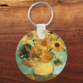Zonnebloemen in een Vase (F455) Van Gogh Fine Art Sleutelhanger (Voorkant)