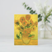 Zonnebloemen in een Vase (F457) Van Gogh Fine Art Briefkaart (Staand voorkant)